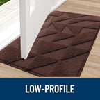 OLANLY Door Mats Indoor, Non-Slip, Absorbent, Dirt Resist, Entrance Washable Mat, Low-Profile Inside Entry Doormat for Entryway (36x24 inches, Dark Brown)