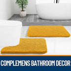 OLANLY Bathroom Rugs 36x24, Extra Soft Absorbent Chenille Bath Rugs, Rubber Backing Quick Dry, Machine Washable Bath Mats for Bathroom Floor, Tub and Shower, Home Decor Accessories, Golden Yellow