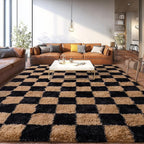 Upgrade Non-Slip Plush Rugs for Living Room, Soft Shaggy Carpets for Living Room, Fuzzy Rugs for Kids' Room, Perfect Decor for Modern Home Grid 6x9Feet