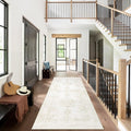 Runner Rug 2x6 Entryway Rug - Machine Washable Vintage Boho Area Rug Non-Slip Kitchen Runner Soft Stain Resistant Runners for Hallways Entryway Laundry Kitchen Bathroom Bedroom(Ivory, 2'x6')