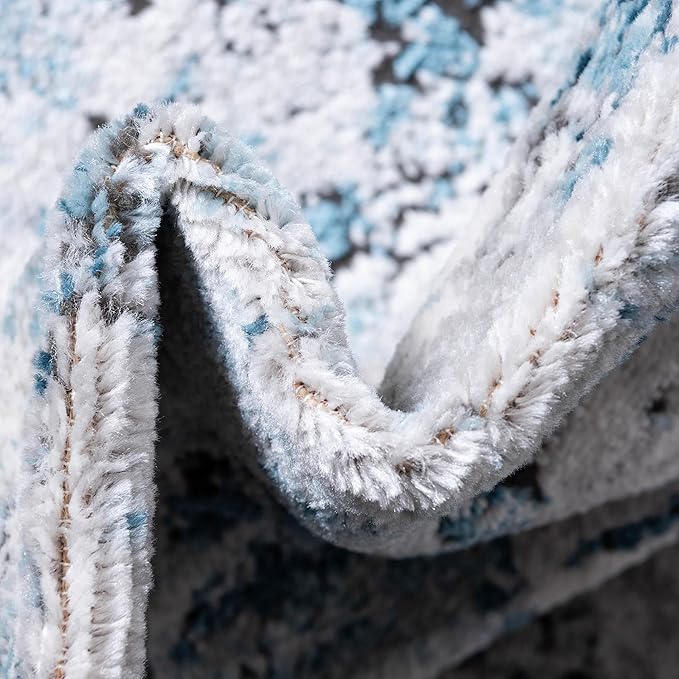 Rugs.com Leipzig Collection Round Rug – 3 Ft Round Multi Low-Pile Rug Perfect for Kitchens, Dining Rooms