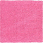 Unique Loom Solid Shag Collection Area Rug (8' Square, Taffy Pink)