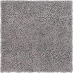 Unique Loom Solid Shag Collection Area Rug (3' 3" Square, Cloud Gray)