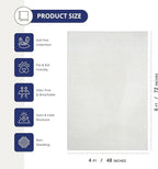Abani Cream Area Rug for Living Room, Bedroom - Zen Reiki Pattern- 4 x 6 -Durable & Easy to Clean