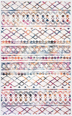 KUTA Moroccan Rugs for Entryway, 2x3 Multi-Color Area Rug Non-Slip Washable Small Indoor Door Mat, Ultra Soft Vintage Geometric Low-Pile Floor Carpet for Entrance, Kitchen