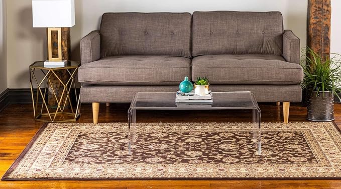 Unique Loom Voyage Collection Traditional Oriental Classic Intricate Design Area Rug (9' 0 x 12' 0 Rectangular, Brown/Ivory)