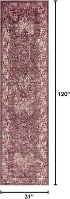 Unique Loom Isabella Collection Area Rug - Adjani (2' 7" x 10' Runner, Purple/ Ivory)