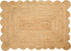 Savi Home Hand Woven Area Rug Braided Jute Scalloped Border, Decor Collection Classic Quality Made for Living Room, Kitchen, 2x3' - Natural
