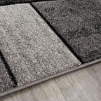 Paco Home Area Rug Modern Geometric Pattern in Grey White, Size: 4' x 5'7"