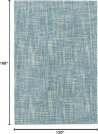 Dash and Albert Crosshatch Wool Area Rug - 9.5 X 13.5 Aegean Solid Hand Micro Hooked Accent Rug - Durable, High Traffic Areas Bedroom, Hallway, Stairs - Premium Luxury Hotel Quality Soft Breathable