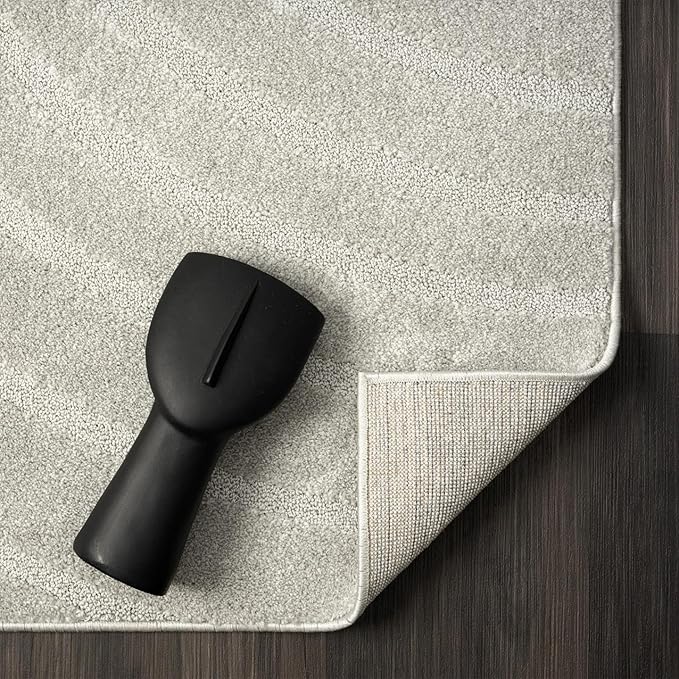 LUXE WEAVERS Modern Geometric Wave Gray 2x8 Area Rug