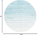 SAFAVIEH Adirondack Collection Area Rug - 6'7" Round, Aqua & Ivory, Modern Ombre Design, Non Shedding & Easy to Clean, Ideal for Living Room, Bedroom, Office, Dining Space (ADR113J)
