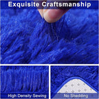 Extra Large 10x14ft Fuzzy Rug Blue Fluffy Rug for Living Room, Big Plush Non-Skid Shag Carpet, Soft Shaggy Rugs for Bedroom Indoor Modern Home Decor