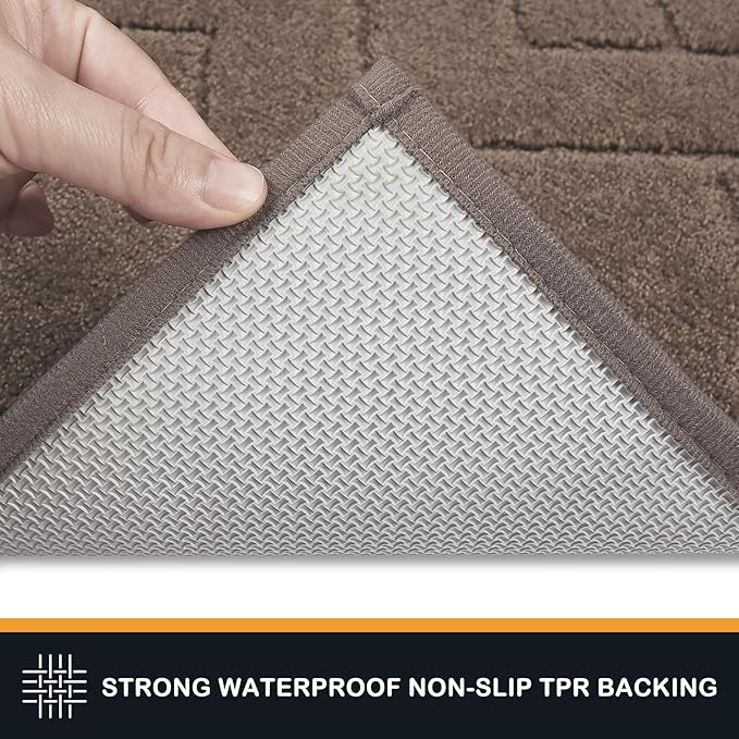 PURRUGS Dirt Trapping Door Mat 20" x 31.5", Non-Slip Machine Washable Entry Rug, Shoe Scraper, Dog Doormat, Super Absorbent Welcome Mat for Front & Back Door, Muddy Wet Shoes & Paws, Grayish Brown