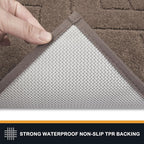PURRUGS Dirt Trapping Door Mat 24" x 35.5", Non-Slip Machine Washable Entry Rug, Shoe Scraper, Dog Doormat, Super Absorbent Welcome Mat for Front & Back Door, Muddy Wet Shoes & Paws, Grayish Brown