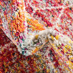Unique Loom Trellis Frieze Collection Area Rug - Geometric (3' Round, Multi/ Ivory)