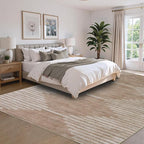 HelloTree Area Rug for Living Room 9x12 Washable Geometric Moroccan Rug Stripe Farmhouse Bohemian Non Slip Non Shedding Ultra Thin Soft Rug for Bedroom Office DiningRoom Nursery-Pink&Khaki
