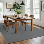 IOHOUZE Washable Area Rug 6x9 Non Slip Rubber Backed Rugs for Living Room, Dining Room Rugs Bedroom Rug, Woven Indoor Floor Carpet for Living Room Nursery Office, Dark Grey