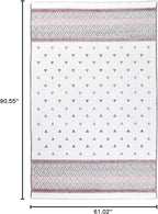 Alfa Rich 5x8 Mauve Gray Off White Washable Area Rugs for Living Room Bedroom Kitchen Decor Cotton