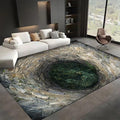 3D Hole Area Rug for Bedroom, 6x9ft, Visual Illusion Stone Cave Trap Design Home Decorative Rugs, Breathable Anti Skid Dirty Resistant Washable Soft Large Carpets for Family Indoor