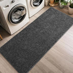 HQAYW 2x6 Soft Runner Rug for Hallways, Thickened Memory Foam Small Throw Bedside Rugs for Bedroom Living Room, Low Pile Washable Non Slip Carpet for Teens Kids Nursery Dorm Decor, Dark Grey