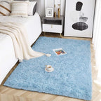 Beglad Fluffy Area Rugs 4x6 Feet, Modern Minimalist Style Shag Rugs, Non-Slip Indoor Carpet Soft Rugs for Bedroom, Living Room & Kids Room, Cobalt Blue