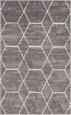 Unique Loom Trellis Frieze Collection Area Rug - Geometric (3' 3" x 5' 3", Dark Gray/ Ivory)