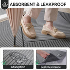 Front Door Mat 17''x30'', Non Slip Absorbent Muddy Dirt Resist Washable Low-Profile Indoor Doormat, Welcome Entryway Door Mats, Grey