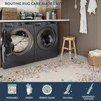 Lahome Boho 2x6 Bathroom Runner Rugs Non Slip Washable, Floral Carpet Runners for Hallway 6ft Kitchen Rug Runner, Soft Non Skid Runners for Entryway Laundry Bedroom (Beige,2x6)