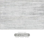 MUJOO Small Rug Washable,2x3 Area Rugs for Entryway Entry Entrance Bedroom Bathroom,Modern Abstract Low Pile Throw Rug,Front Door Mat Non Slip Accent Neutral Carpet Indoor Grey