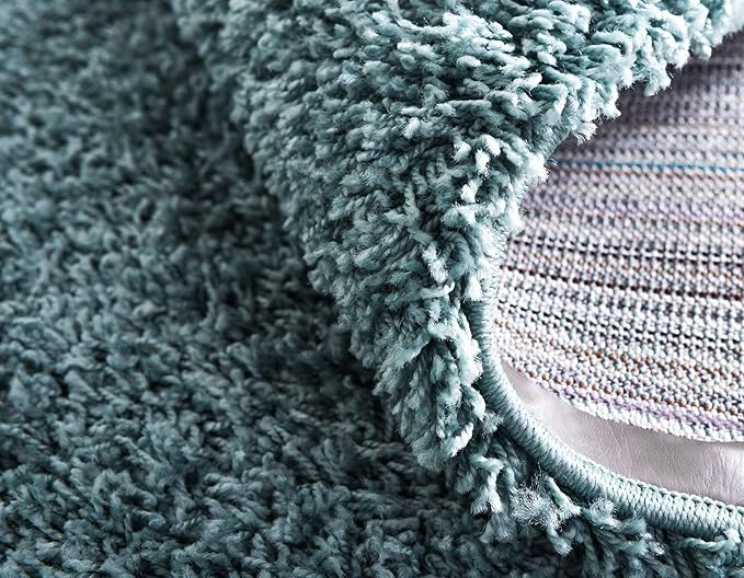 Unique Loom Solid Shag Collection Area Rug (2' 2" x 6' 7" Runner Light Slate Blue)