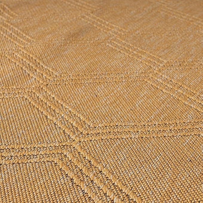 LUXE WEAVERS Modern Farmhouse Yellow 9x12 Washable Area Rug, Anti-Slip Diamond Pattern Carpet