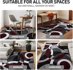 Rugshop Contemporary Abstract Circles Perfect for high Traffic Areas of Your Living Room,Bedroom,Home Office,Kitchen Area Rug 2' x 3' Red