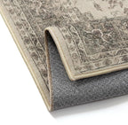 6x9 Washable Area Rug Beige Grey Vintage Distressed Large Rug for Living Room Oriental Soft Thin Indoor Retro Gray Carpet Non Slip Low Pile Floor Cover for Bedroom Dining Room Office Nursery