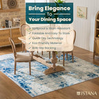 Istana 8x10 Area Rug - Blue/Ivory 8x10 Rugs for Living Room - Foldable Rugs for Bedroom - Stain Resistant Washable Rug - Eco-Friendly Area Rugs - Easy to Clean Living Room Rug
