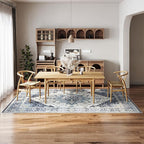 Dripex Washable Area Rug 6x9 Living Room Rug Stain & Water Resistant Foldable Thin Vintage Rugs Faux Wool Floor Carpet for Bedroom Dining Room Kitchen Bathroom Farmhouse Office