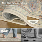 Bavni 2'6''x6 Rug Runners for Hallways, Washable Runner Rug Non Slip, Vintage Floral Print Style Rugs for Bedroom-Lightweight Low Pile Carpet for Hallways Bathroom, Earth Yellow