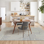 6x9 Area Rug for Living Room - Large Abstract Washable Rugs for Bedroom Non-Slip Indigo Dining Room Rug Rainbow Low-Pile Carpet Soft Modern Rug for Office Classroom Nursery Room