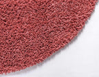Unique Loom Davos Shag Collection Area Rug - Solid (3' 3" Round, Poppy)