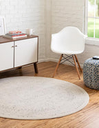 Unique Loom Isabella Collection Area Rug - Adjani (3' 3" Round, White/ Blue)