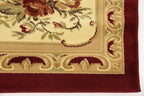 Unique Loom Versailles Collection Traditional Classic Floral Motif Area Rug (9' 0 x 12' 0 Rectangular, Burgundy/ Ivory)