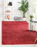 Unique Loom Davos Shag Collection Area Rug - Solid (10' x 14' 1" Rectangle, Poppy)
