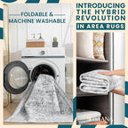 Istana 2x3 Area Rug - Light Grey Boho Rugs for Living Room 2x3 - Foldable Small Rugs for Bedroom - Stain Resistant Washable Rug Non Slip - Eco-Friendly Area Rugs Indoor