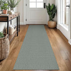 EARTHALL Washable Runner Rug 2x7 Ft Non Slip Runners for Hallways Cotton Rubber Backed Kitchen Runner Braided Indoor Floor Carpet Runners for Entryway, Hallway, Kitchen, Bedroom, Green/Grey