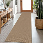 Braided Runner Rug 2x7 Ft Washable Runners for Hallways Non Slip Kitchen Runner Rug Cotton Entryway Runner Indoor, Woven Floor Carpet for Hall Kitchen Bedroom, Orange/Tan/Brown