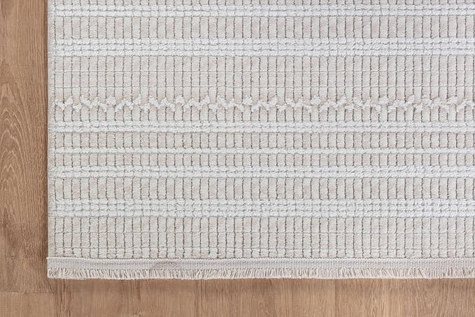 Modern Indoor Rug Stripe 6x9 Area Rugs for Living Room Luxury Kitchen Bedroom Durable Soft Geometric Durable Low and High Pile Stain Resistant Non Shedding Area Carpet 6x9