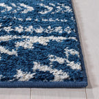 SAFAVIEH Tulum Collection Area Rug - 6'7" Square, Navy & Ivory, Moroccan Boho Tribal Design, Non-Shedding & Easy to Clean, Ideal for Living Room, Bedroom, Dining Space (TUL272N)