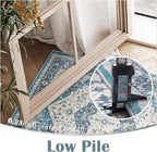 jinchan Runner Rug 2x5 Washable Kitchen Hallway Runner Soft Thin Vintage Low Pile Non Slip Distressed Carpet Floral Medallion Rug for Bathroom Bedroom Laundry Room Blue Multi