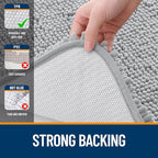 OLANLY Bathroom Rugs 59x35, Extra Soft Absorbent Chenille Bath Rugs, Rubber Backing Quick Dry, Machine Washable Bath Mats for Bathroom Floor, Tub and Shower, Home Decor Accessories, Light Grey