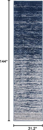 SAFAVIEH Adirondack Collection Runner Rug - 2'6" x 12', Navy & Grey, Modern Ombre Design, Non Shedding & Easy to Clean, Ideal for Hallway, Foyer, Kitchen, Entryway, Bedroom (ADR113E)